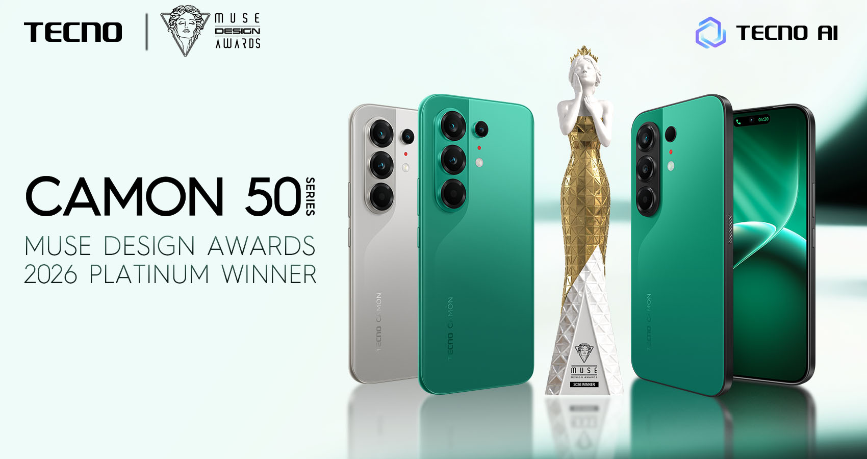 TECNO CAMON 50 Series with premium design wins global MUSE Design Award 2026