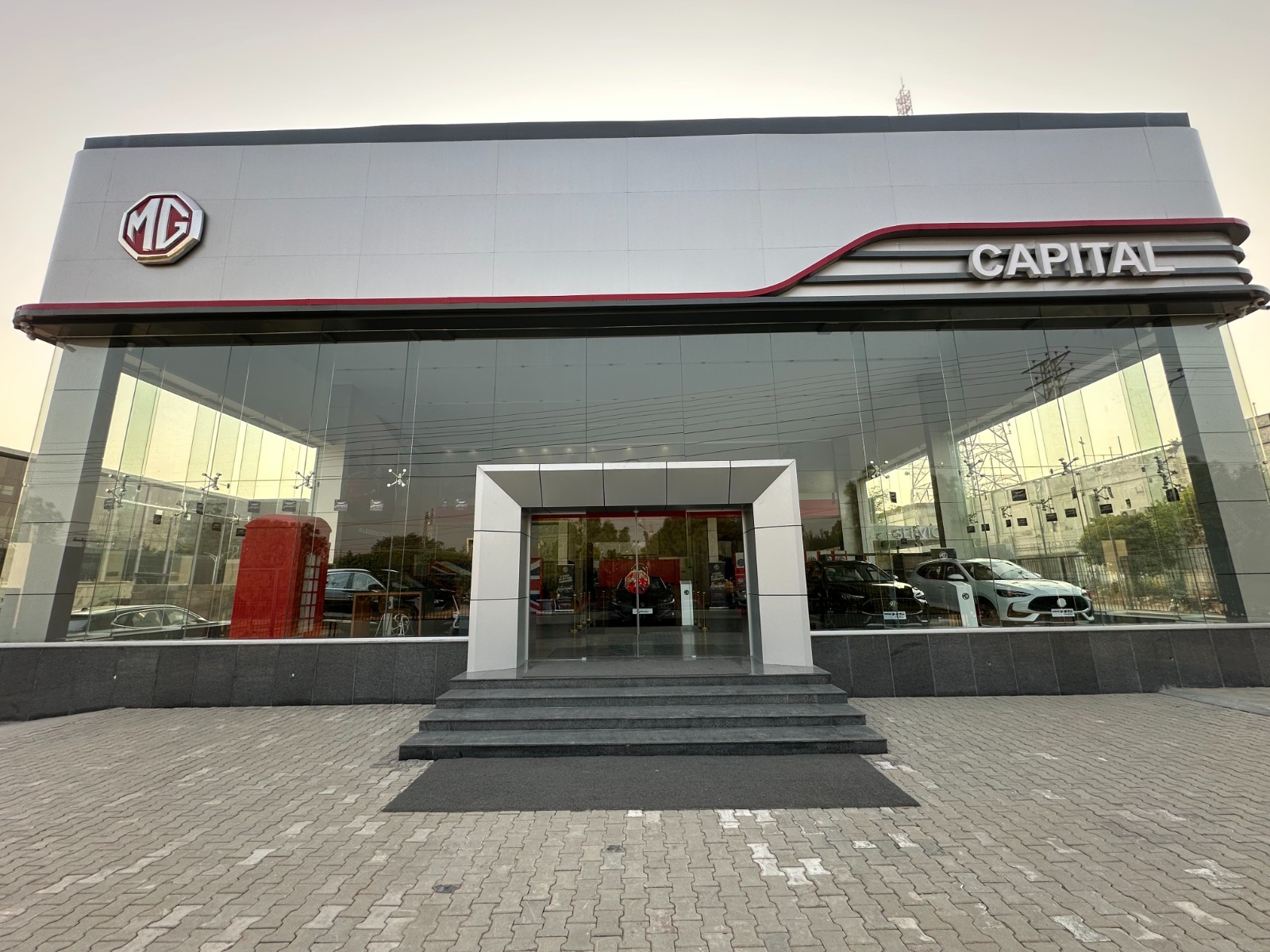 MG Motor Pakistan dealership exterior for hybrid and electric vehicle support