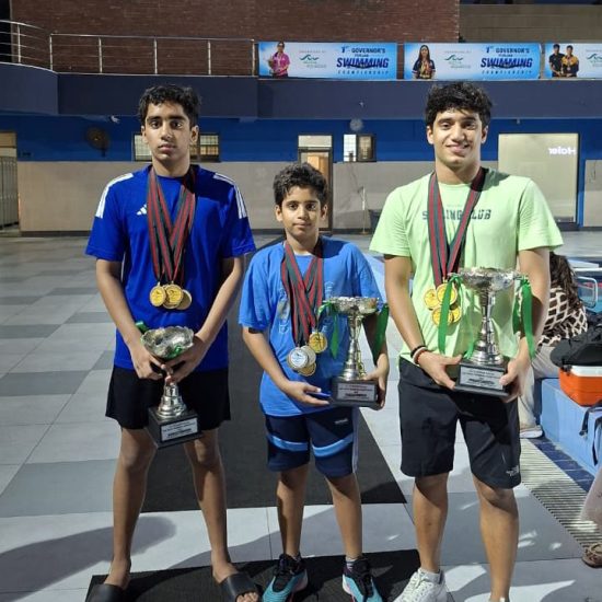 Three Kashif Brothers Win Best Swimmer Titles at Governor Punjab Swimming Championship
