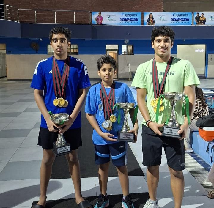 Three Kashif Brothers Win Best Swimmer Titles at Governor Punjab Swimming Championship