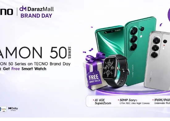 TECNO CAMON 50 Series available on Daraz Brand Day with exclusive discounts and free smartwatch offer in Pakistan