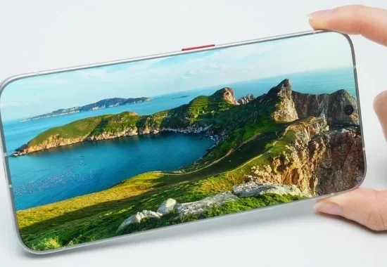 TECNO Next-Gen Bezelless Concept Phone showcasing an industry-first 0mm display border with an immersive edge-to-edge screen