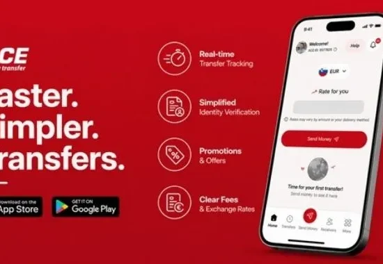 ACE Money Transfer app enhancements featuring real-time transfer tracking, simplified identity verification, promotions, and clear fees and exchange rates