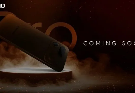 TECNO SPARK 50 Pro teaser image showing the upcoming smartphone with a Coming Soon message ahead of its launch in Pakistan.