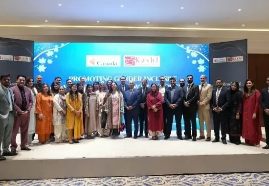 Kashf Foundation and Global Affairs Canada representatives gather at the partnership conclusion ceremony celebrating 10 years of advancing women's economic empowerment in Pakistan.